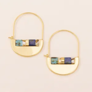 Good Karma Miyuki Crescent Hoop - Indigo / Gold