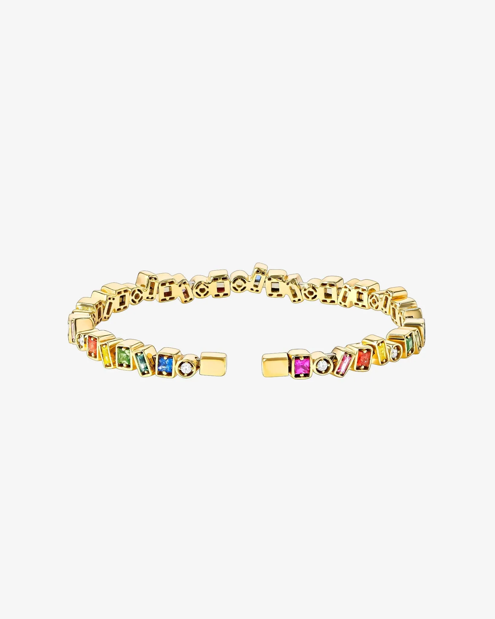 Inlay Frenzy Rainbow Sapphire Bangle