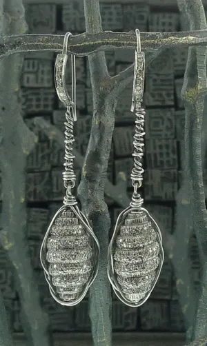 Irit Design Oxidized Sterling Silver and Diamond Earrings