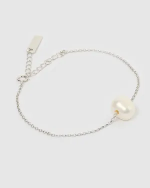 Izoa Coral Bracelet Silver Pearl