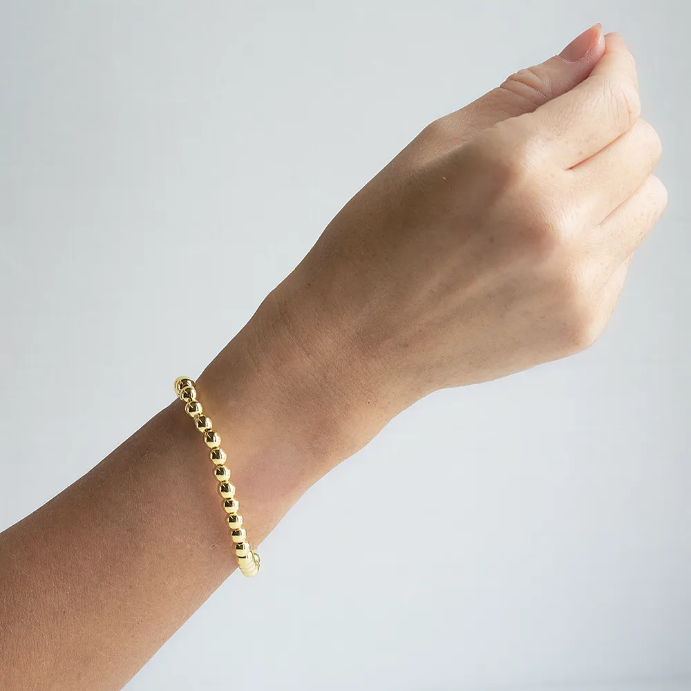 Layering Bracelets-6mm Gold Stacking Bracelets-Smooth