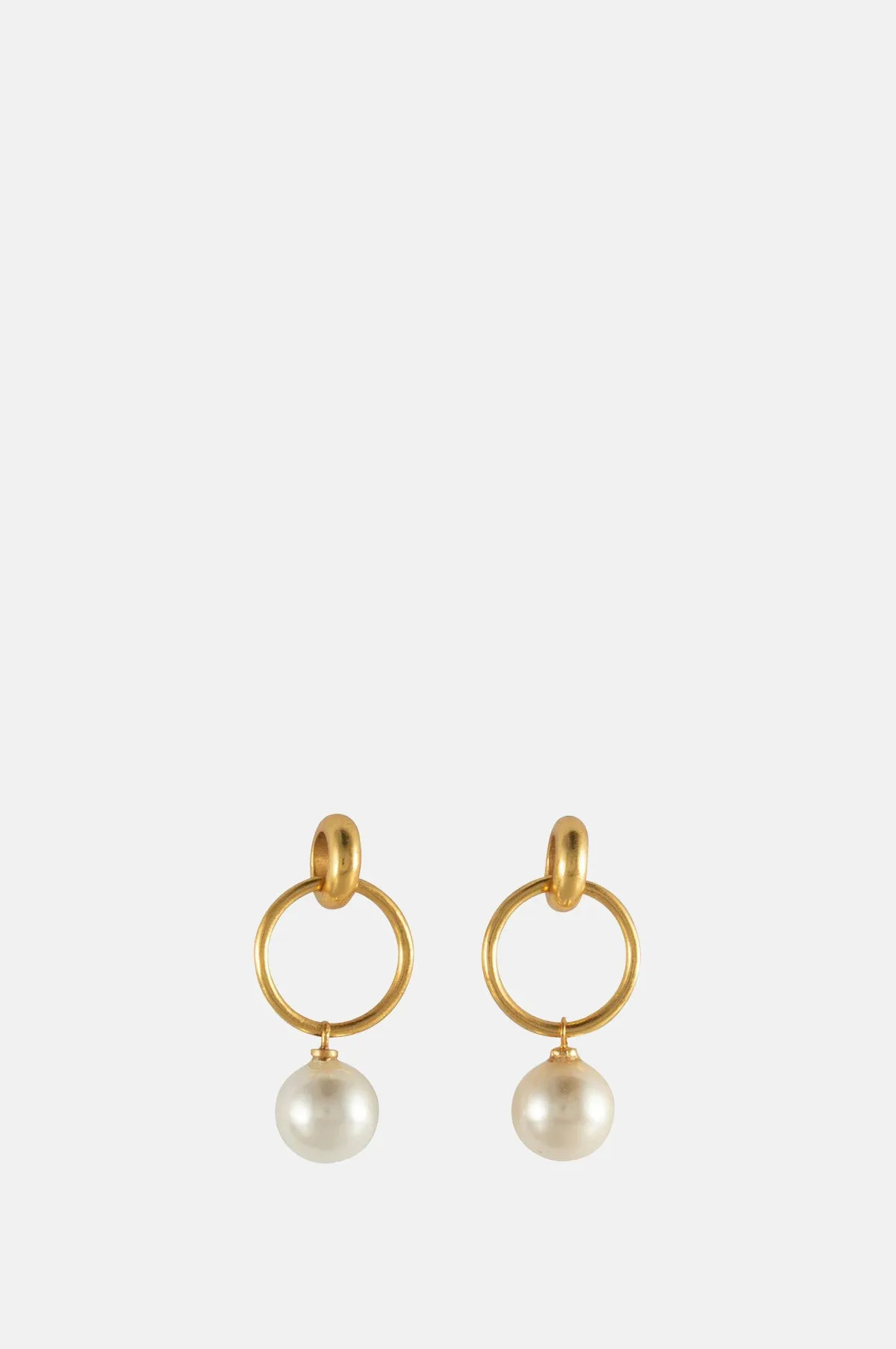 Layla Pearl Double Hoop Earrings