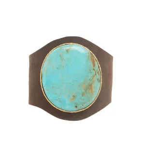 Leather Cuff - Turquoise