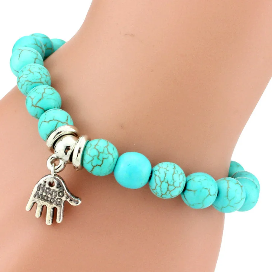 Love vintage charm bracelet femme Bohemian turquoise bracelets & bangles pulseras mujer pendants bracelets for women men jewelry