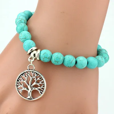 Love vintage charm bracelet femme Bohemian turquoise bracelets & bangles pulseras mujer pendants bracelets for women men jewelry