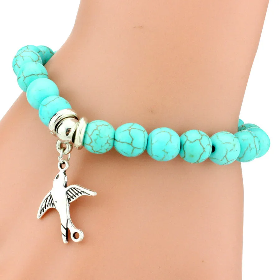 Love vintage charm bracelet femme Bohemian turquoise bracelets & bangles pulseras mujer pendants bracelets for women men jewelry