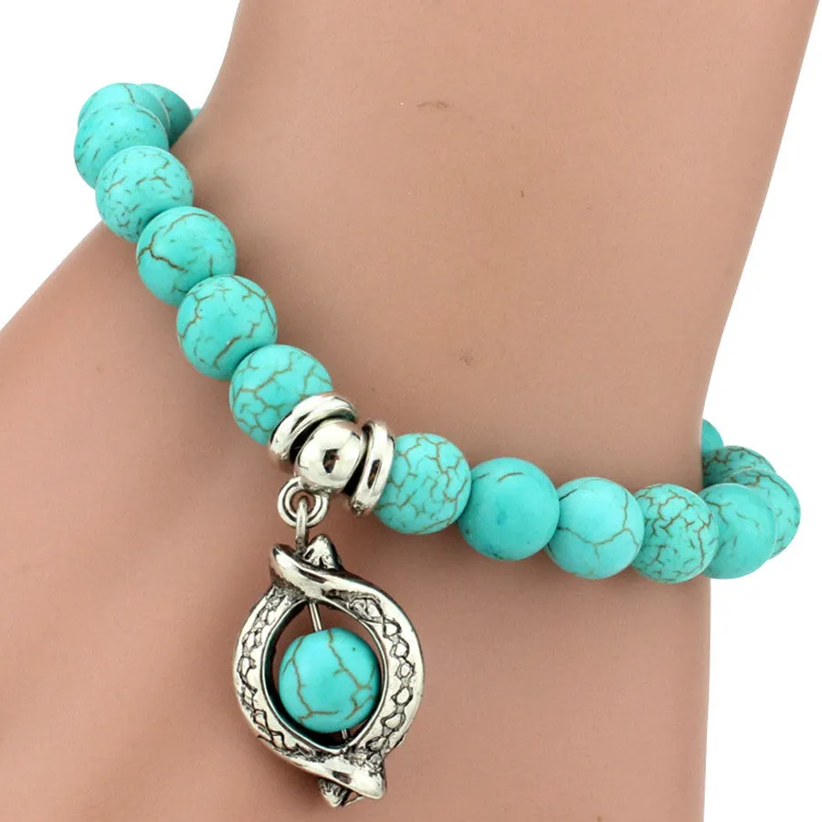 Love vintage charm bracelet femme Bohemian turquoise bracelets & bangles pulseras mujer pendants bracelets for women men jewelry