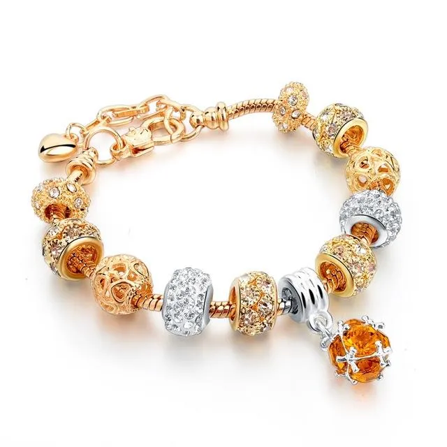 Luxury Crystal Heart Charm Bracelets - Women Jewellery