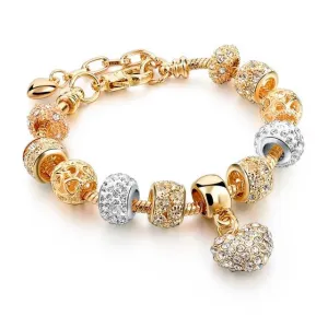 Luxury Crystal Heart Charm Bracelets - Women Jewellery