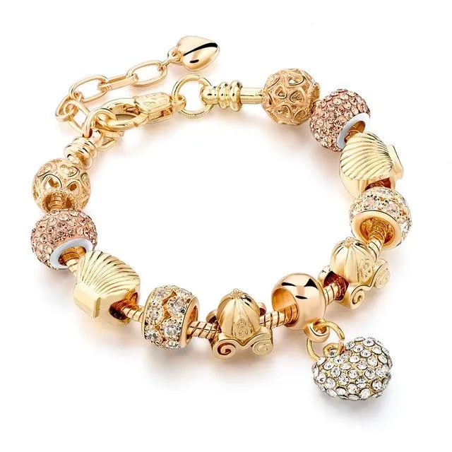 Luxury Crystal Heart Charm Bracelets - Women Jewellery