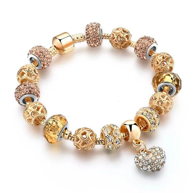 Luxury Crystal Heart Charm Bracelets - Women Jewellery