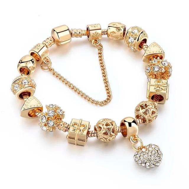 Luxury Crystal Heart Charm Bracelets - Women Jewellery