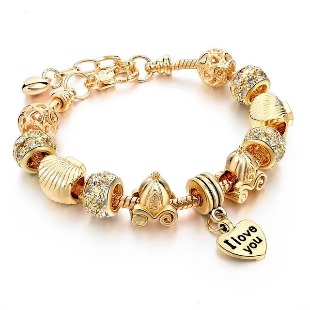 Luxury Crystal Heart Charm Bracelets - Women Jewellery