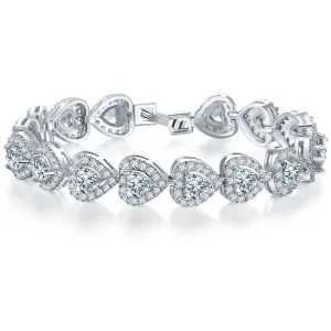 Luxury Heart 925 Sterling Silver Bangle