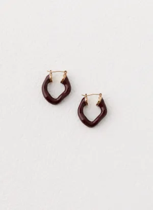 Maddie Hoop Earrings - Brown