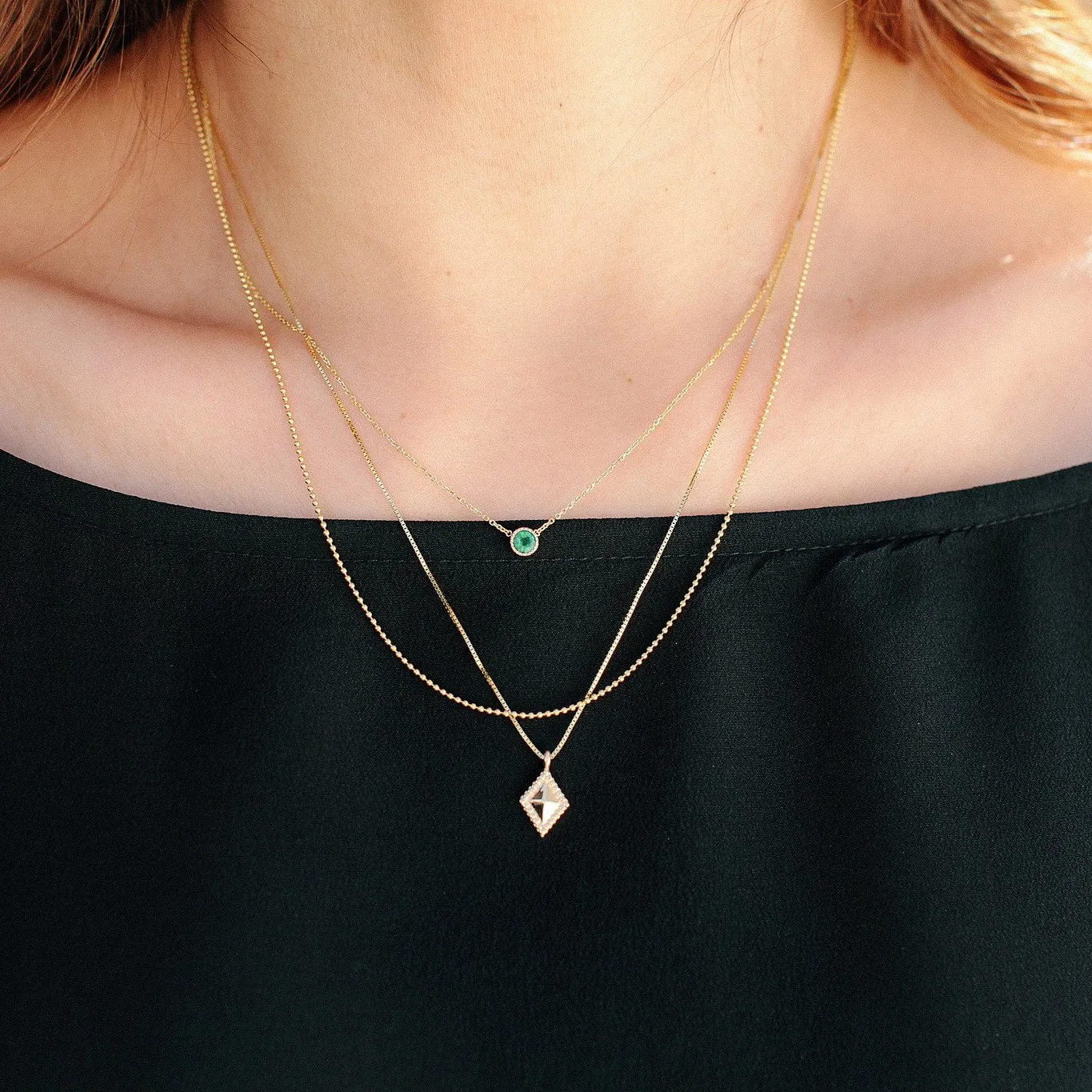 Magic Eye Emerald Necklace