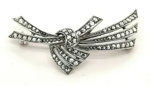 Marcasite Sterling Silver Vintage Brooch