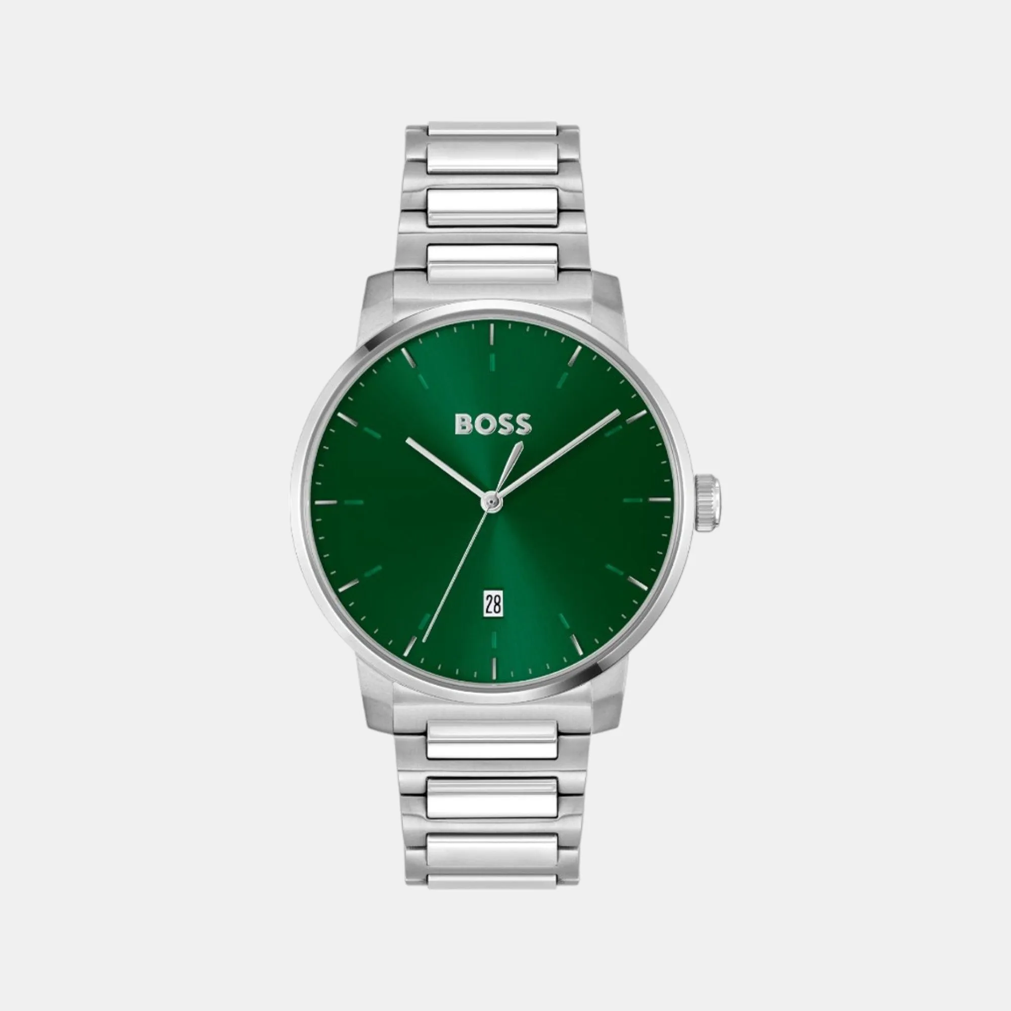 Men's Quartz Analog Green Dial Stainless Steel Watch 1514134