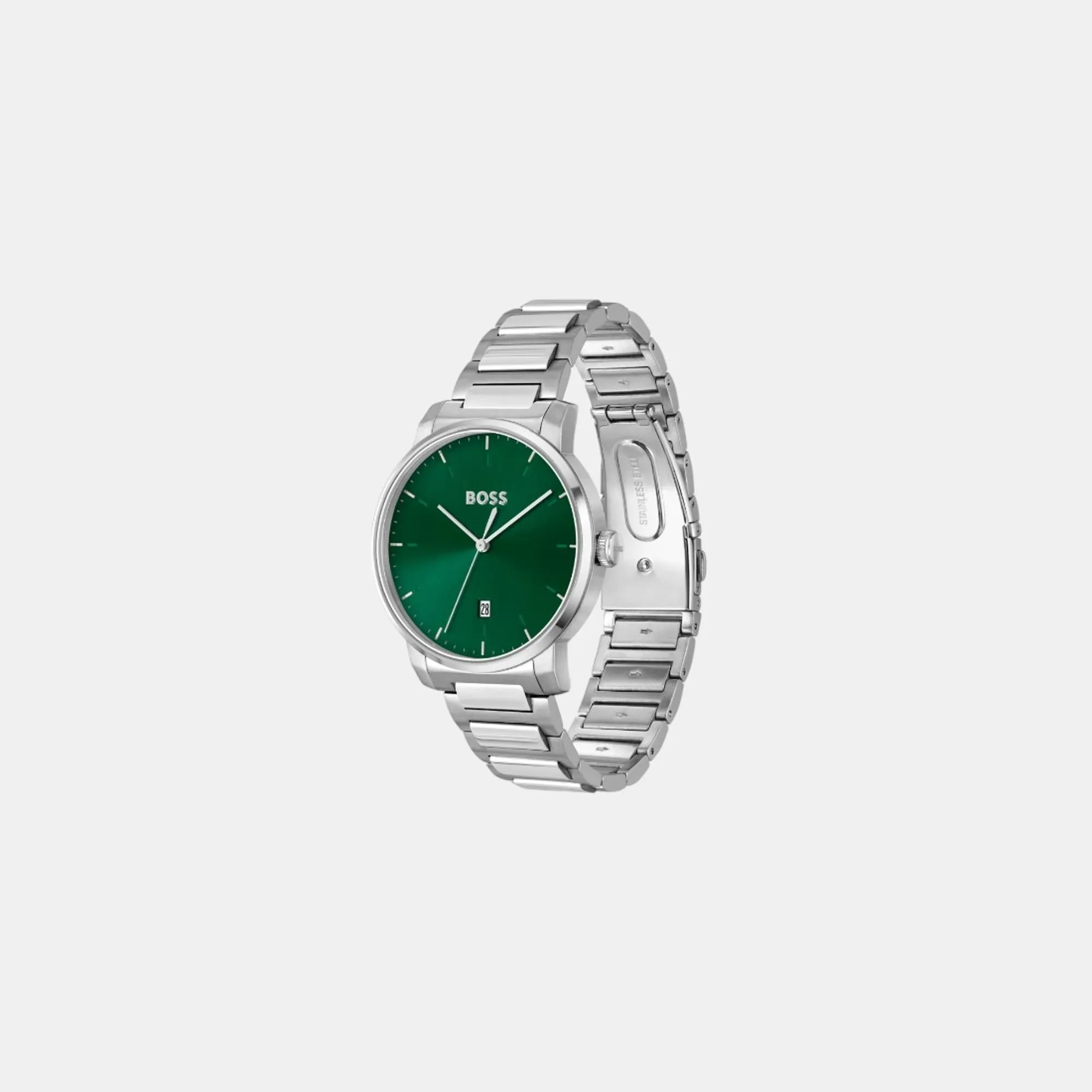 Men's Quartz Analog Green Dial Stainless Steel Watch 1514134