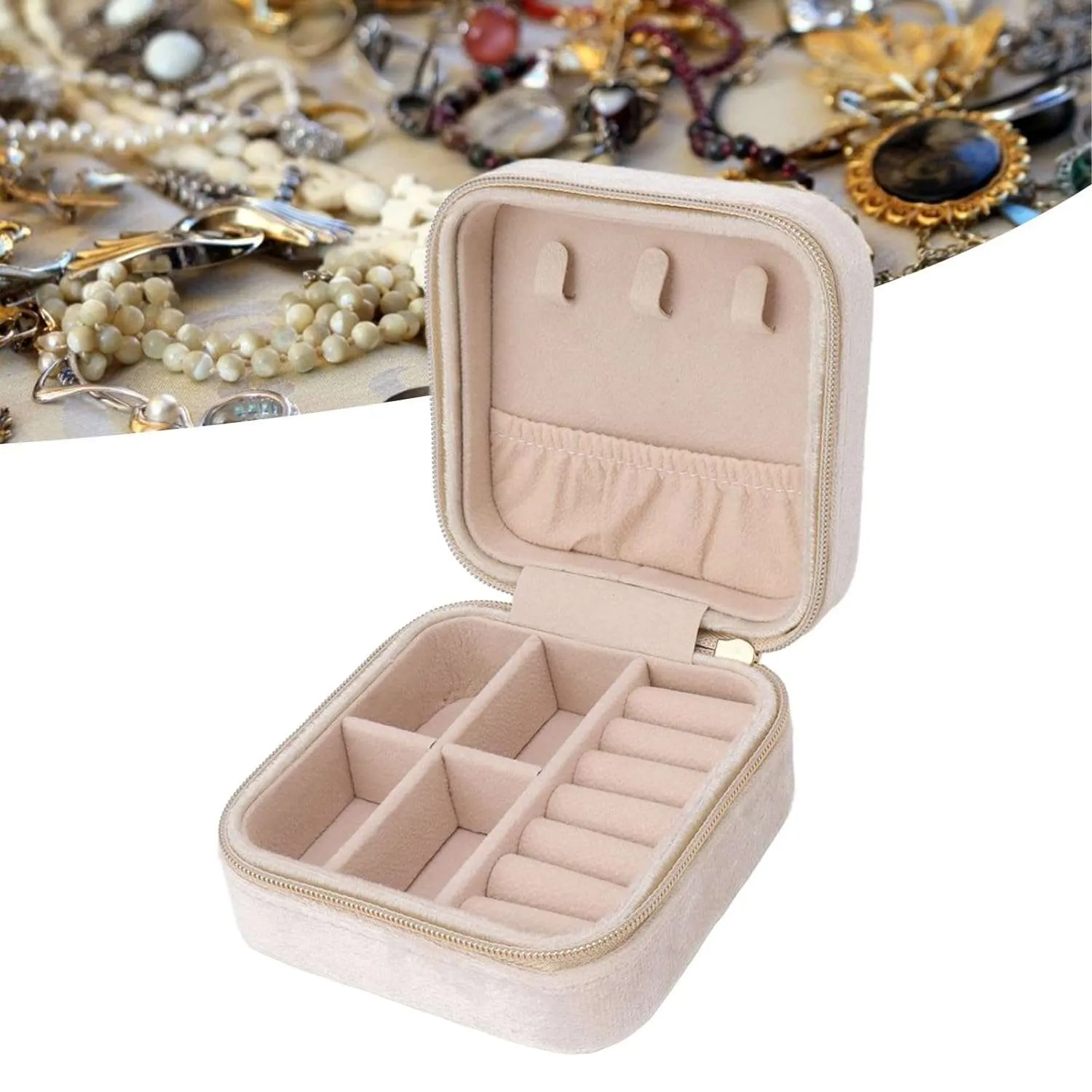 Mini Velvet Travel Jewelry Storage Case