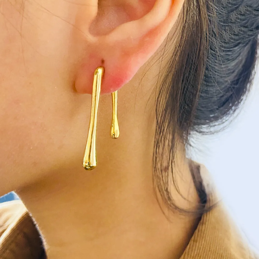 Modern Abstract Gold Drop Earrings jlt11789