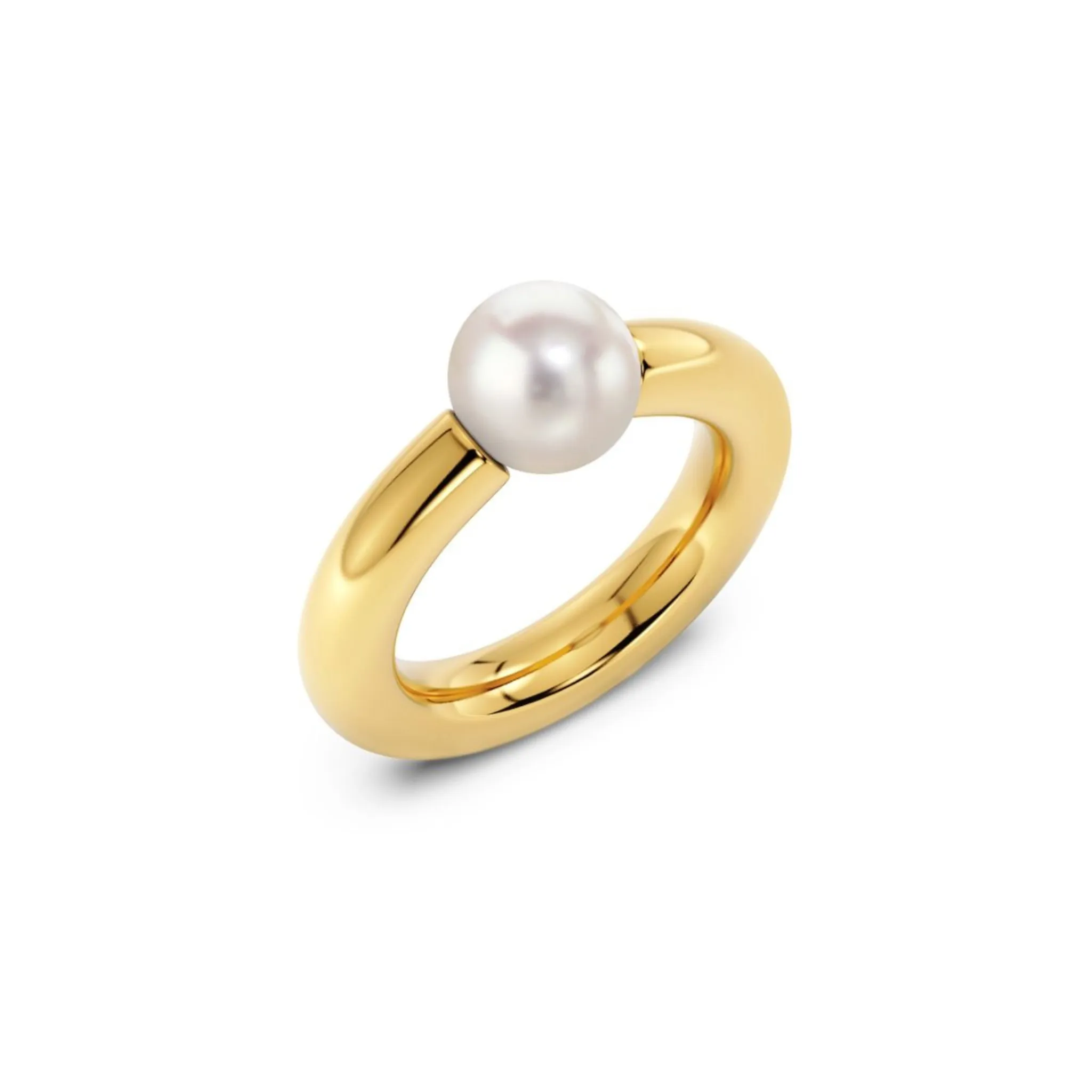 Modernist Pearl Ring Gold