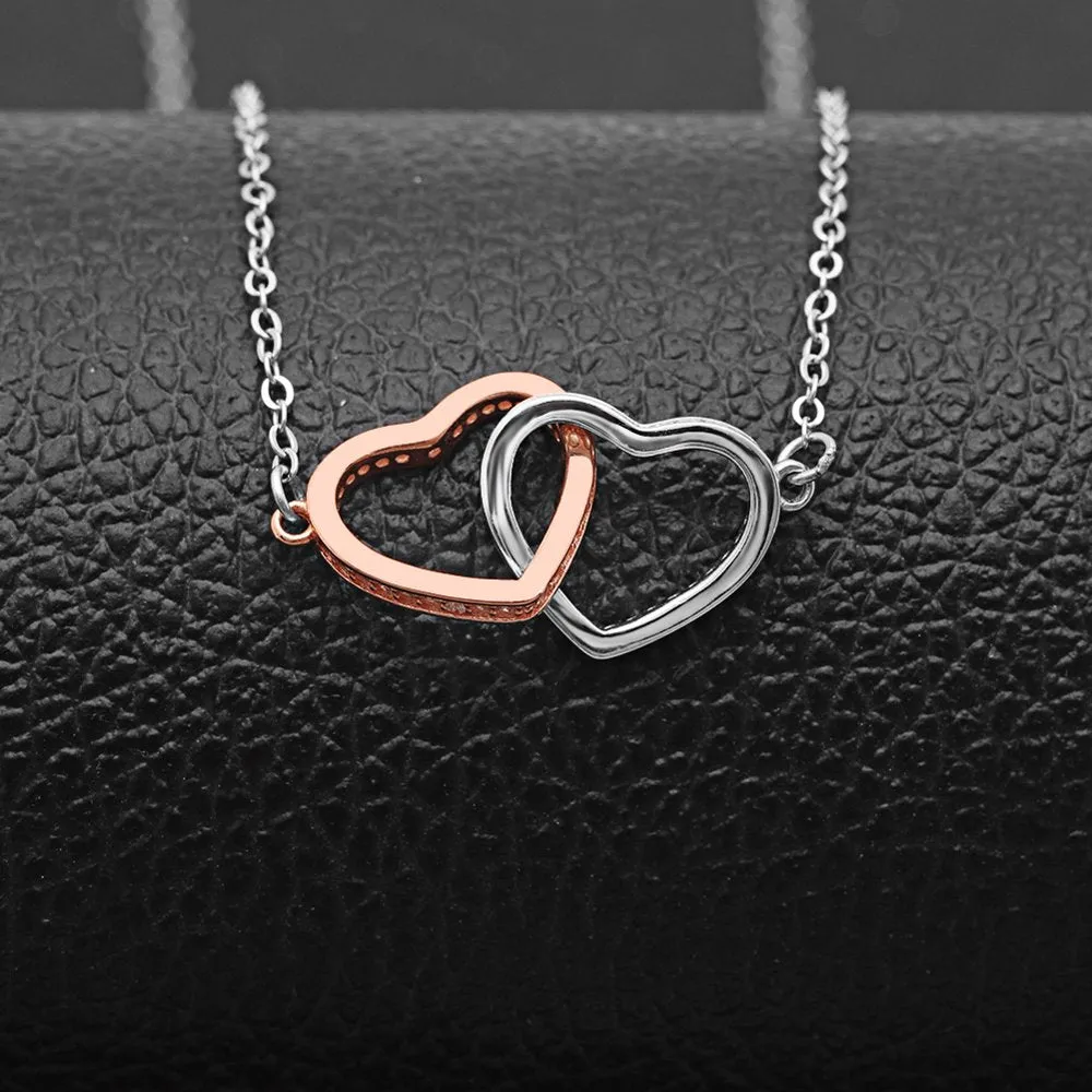 Mom Greeting Card Sterling Silver Linked Hearts Necklace Women