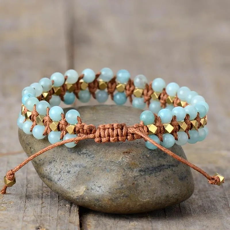 Natural Amazonite Stone Bohemian Bracelet