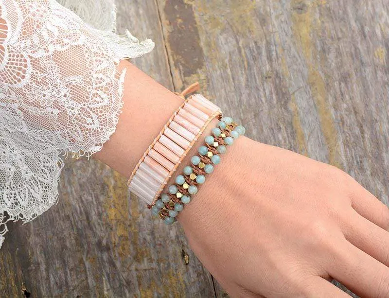 Natural Amazonite Stone Bohemian Bracelet