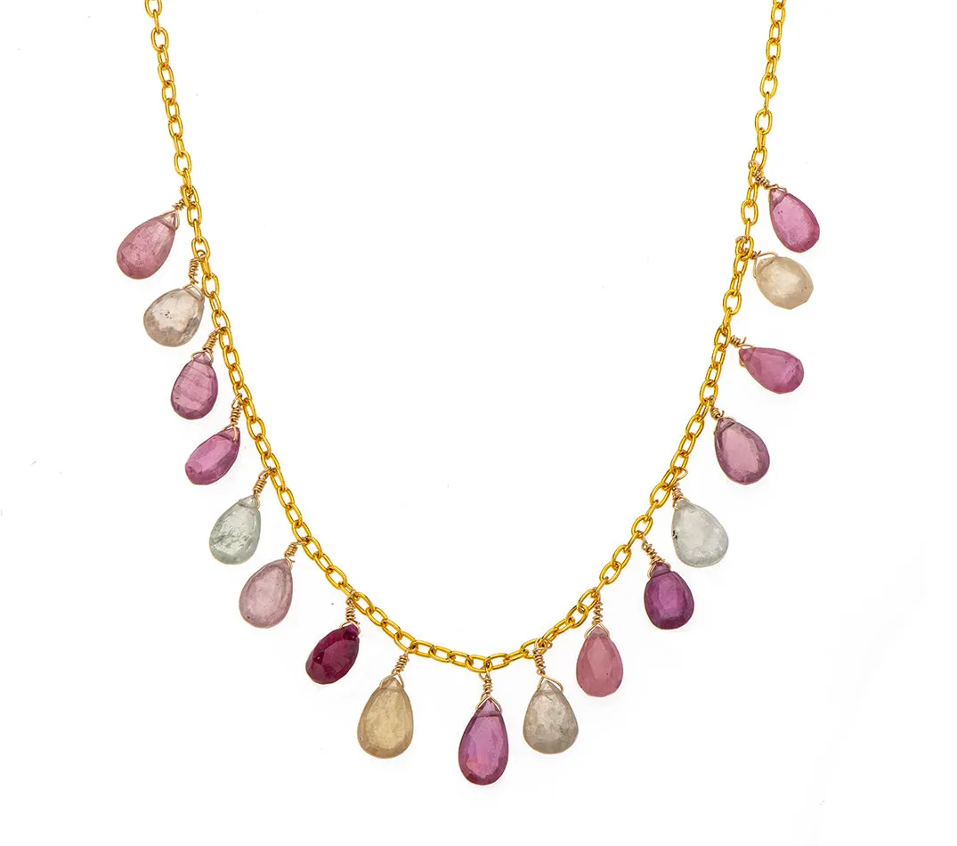 Nava Zahavi Gold Filled Sapphire Drops Chain