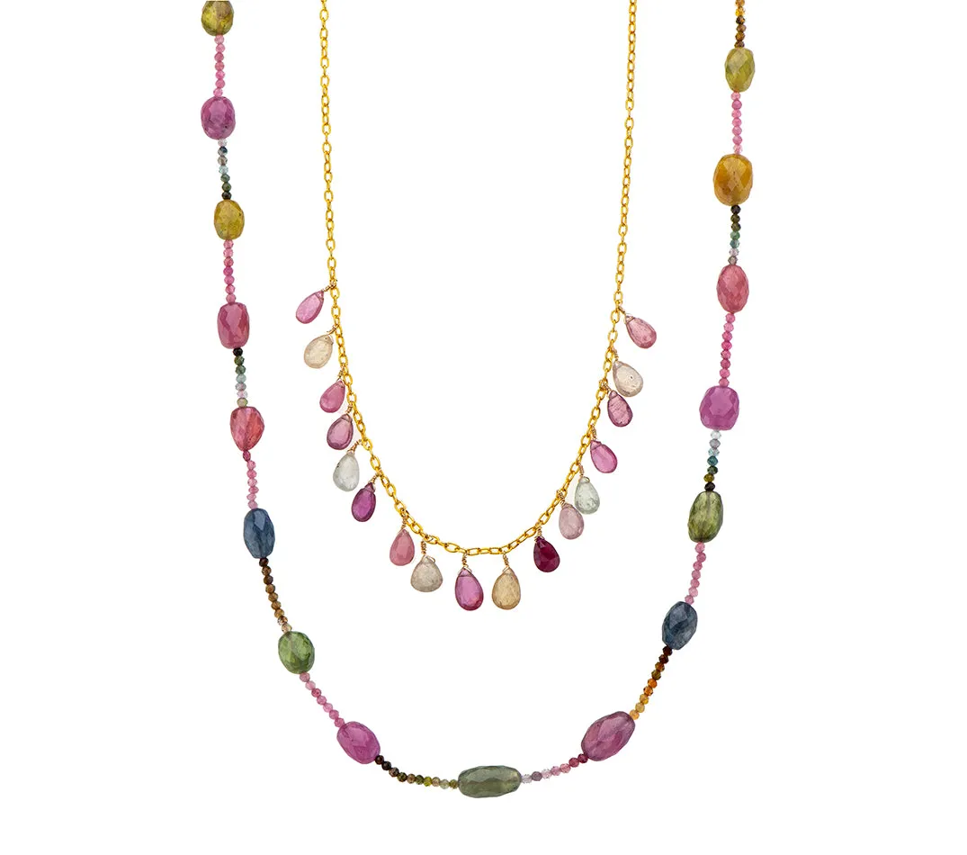 Nava Zahavi Gold Filled Sapphire Drops Chain