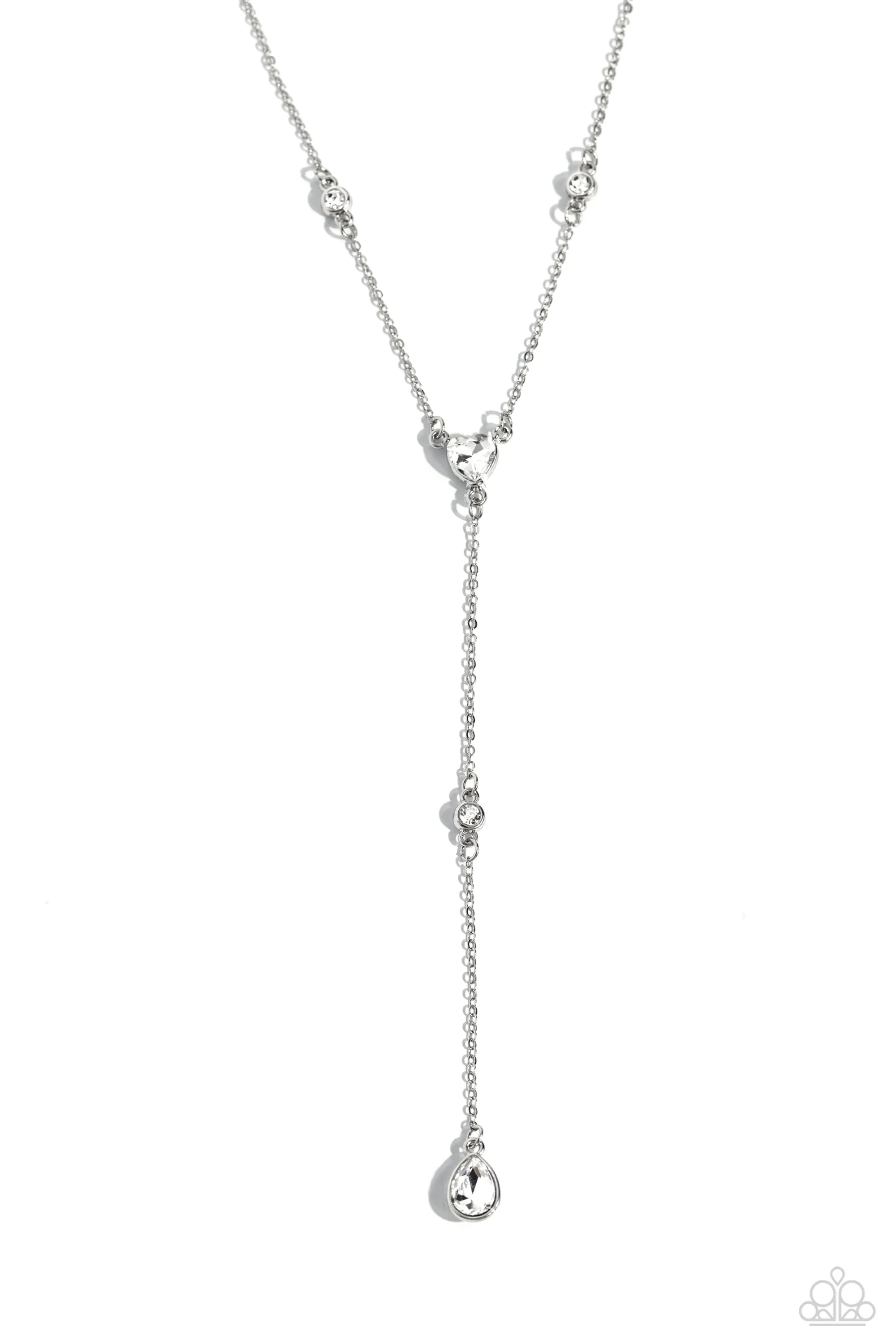 Necklaces Lavish Lariat - White N2229