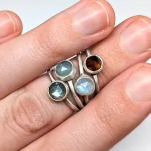 NEW! Small Stone Stacking Rings in Sterling Silver by Ashley Procopio