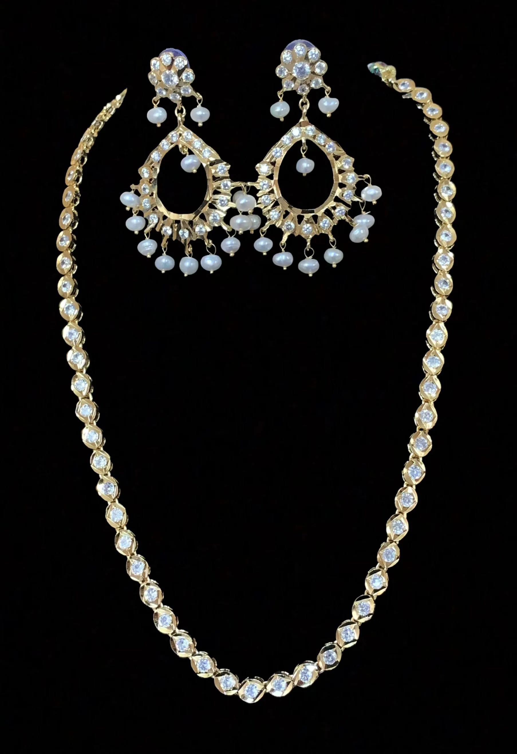 NS94 Bhanu  necklace with chandbali ( READY TO SHIP )