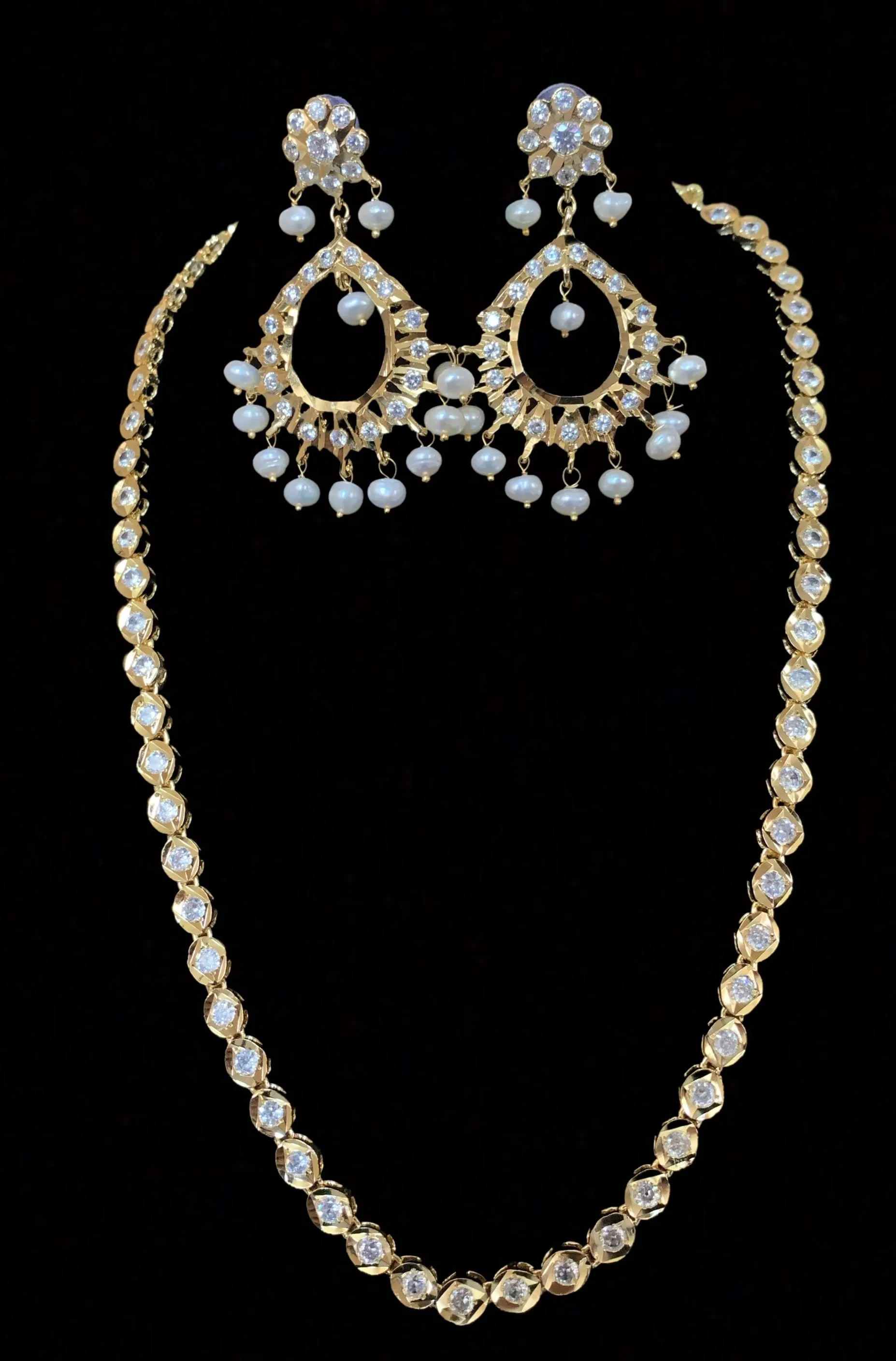 NS94 Bhanu  necklace with chandbali ( READY TO SHIP )