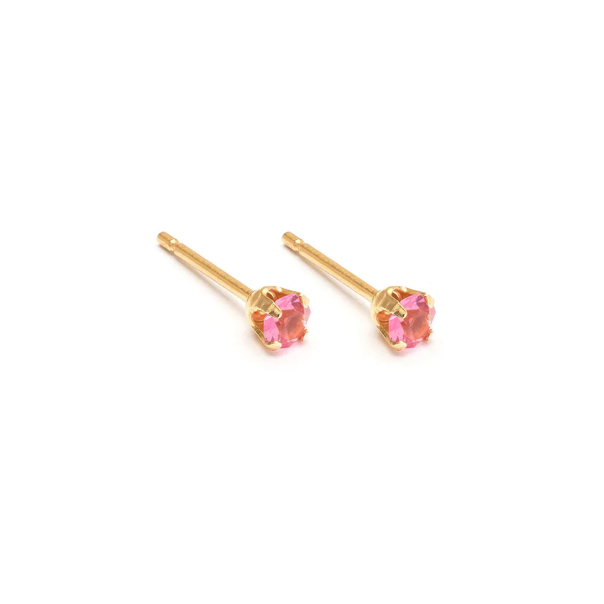 October Birthstone 14k Gold Plated Stud Earrings