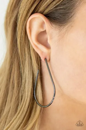 Paparazzi Earring ~ City Curves - Black