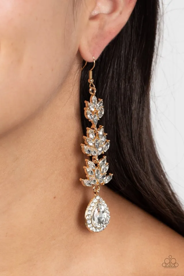 Paparazzi Earring ~ Water Lily Whimsy - Gold