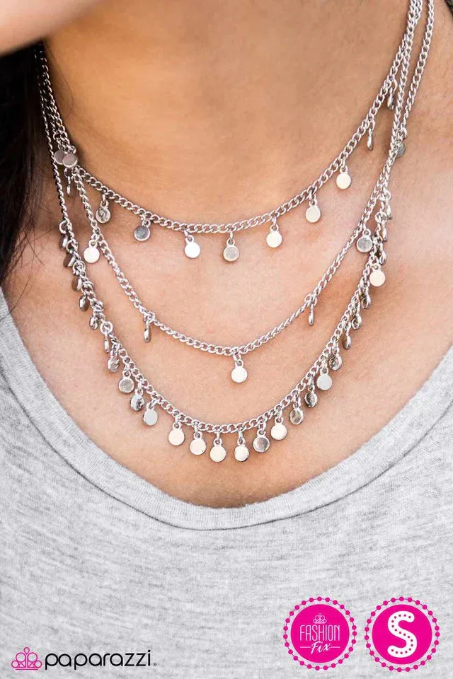 Paparazzi Necklace ~ Always On CHIME - Silver