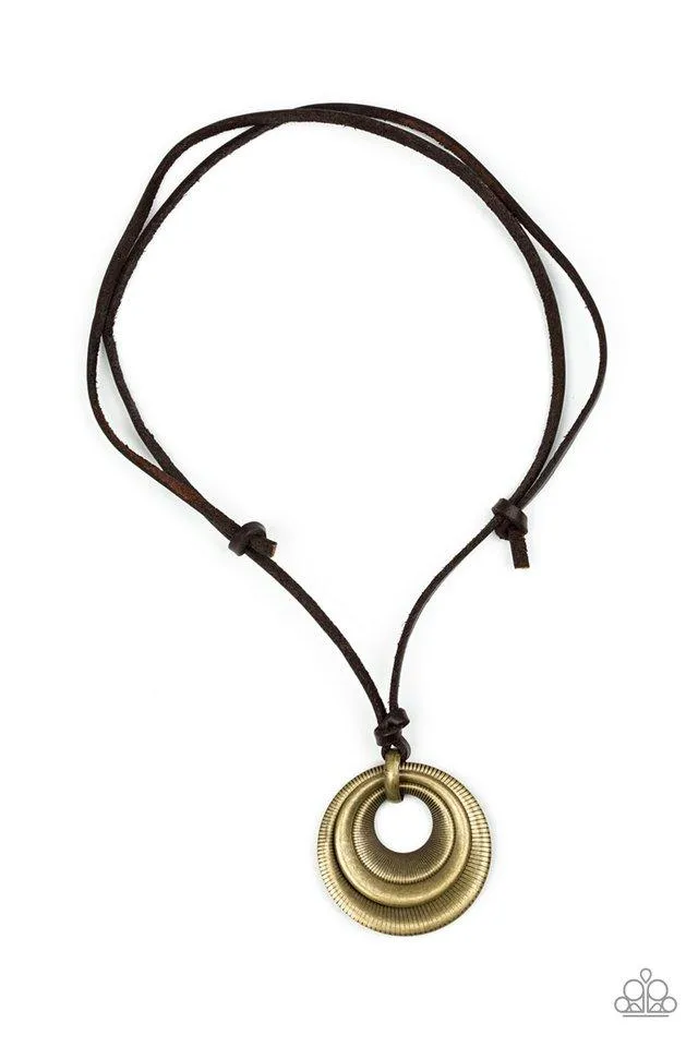 Paparazzi Necklace ~ Desert Spiral - Brass