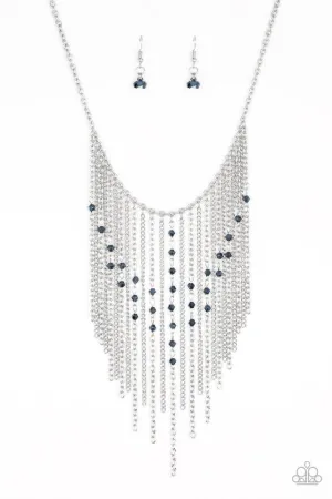 Paparazzi Necklace ~ First Class Fringe - Blue