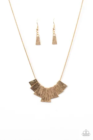 Paparazzi Necklace ~ I Think I CLAN - Gold