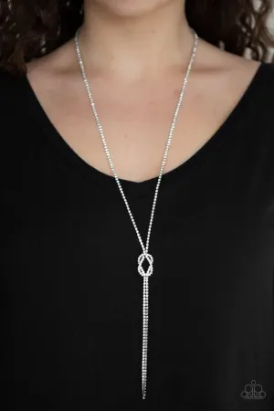 Paparazzi Necklace ~ Knockout Knot - White