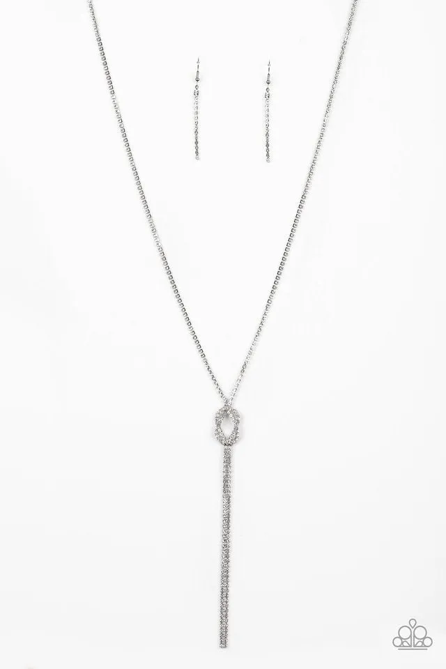 Paparazzi Necklace ~ Knockout Knot - White