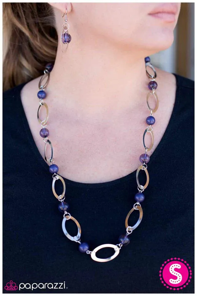 Paparazzi Necklace ~ Leisurely Luminous - Blue