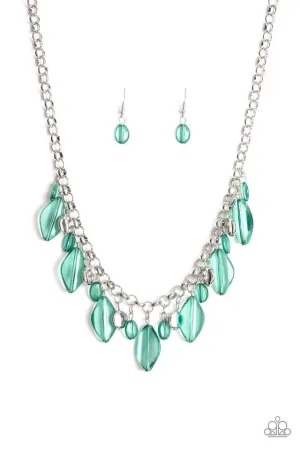 Paparazzi Necklace ~ Malibu Ice - Green