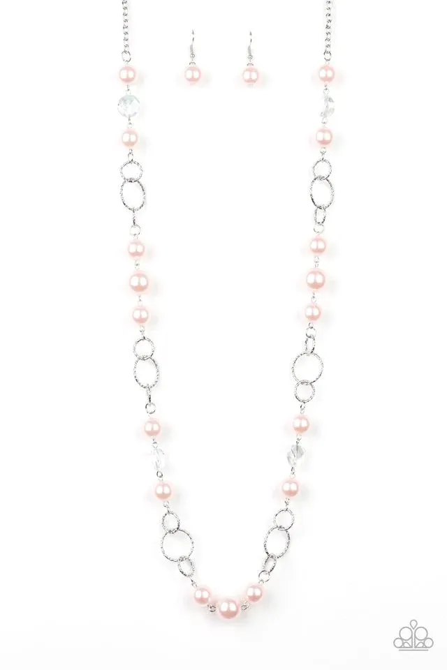 Paparazzi Necklace ~ Prized Pearls - Pink