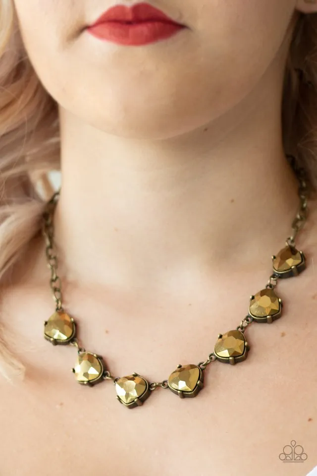 Paparazzi Necklace ~ Star Quality Sparkle - Brass