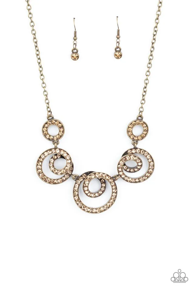 Paparazzi Necklace ~ Total Head-Turner - Brass