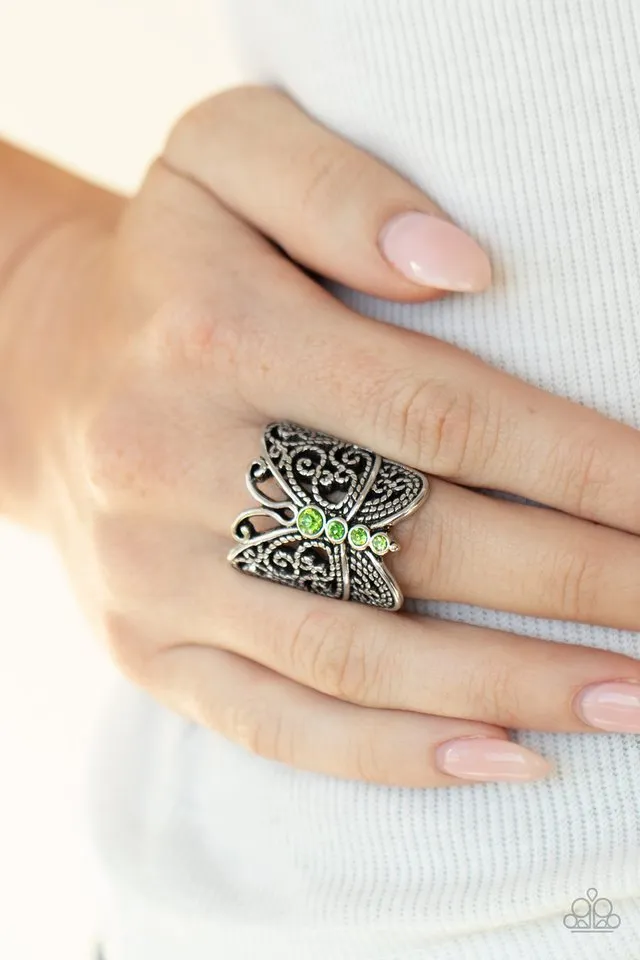 Paparazzi Ring ~ Butterfly Bling - Green